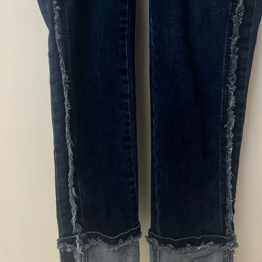 Karl Lagerfeld Paris Skinny Leg Fringe Women's Cropped Jeans Sz 10 - Picture 5 of 10
